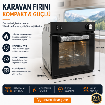  UNİVERCAL MERKEZİ BRÜLÖRLÜ KARAVAN LPG Lİ FIRIN  (11018A)