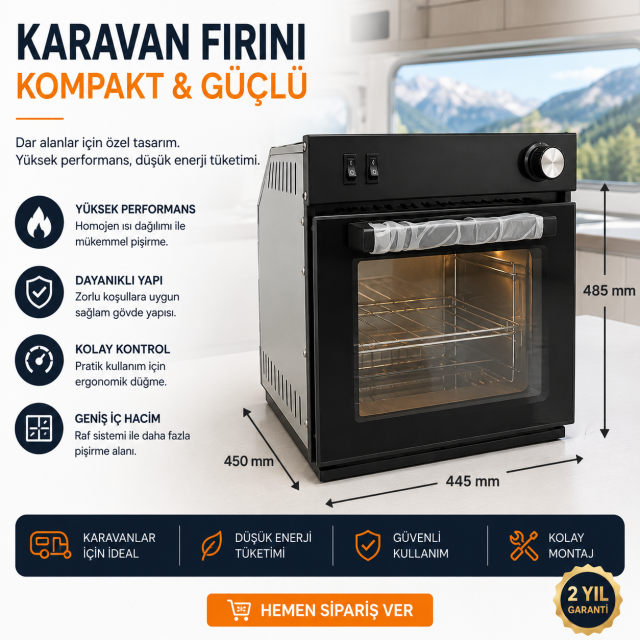  UNİVERCAL MERKEZİ BRÜLÖRLÜ KARAVAN LPG Lİ FIRIN  (11018A)