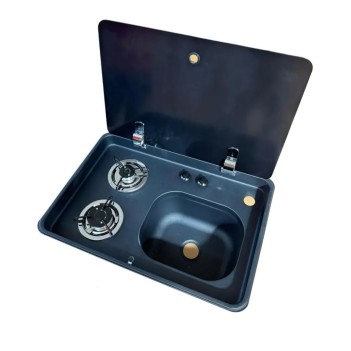 Karavan Tekne Ocağı  42x62 Cm Cam Kapaklı  Siyah (11017s)