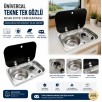 Ünivercal Tekne Tek  Gözlü Ocak Evye Cam Kapaklı Sol Evyeli (11015so)