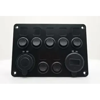 7 Li Kontrol Paneli Siğortalı + Çakmaklık Ve Usb Tycp