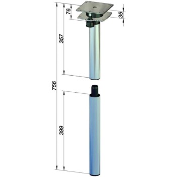 Karavan Döner Tip Masa Ayağı 75 Cm