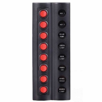Bfy Marin Sigortalı Switch Panel 8 Li Kırmızı Butonlu (7009)