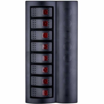 Bfy Otomatik Sigortalı Ve Işıklı Switch Panel 8 Li Siyah Butonlu (7012)