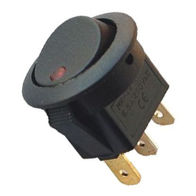 12 Volt Aç Kapa Anahtar 25 Mm (6007)