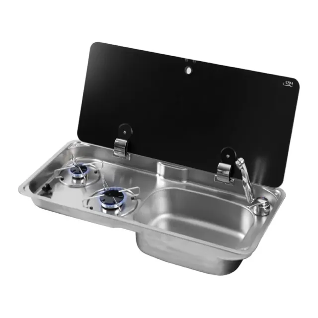 Can Fl1770 Çift Gözlü Ocak Evye Kombinasyonu Sifon Dahil Musluk Hariç (10007)