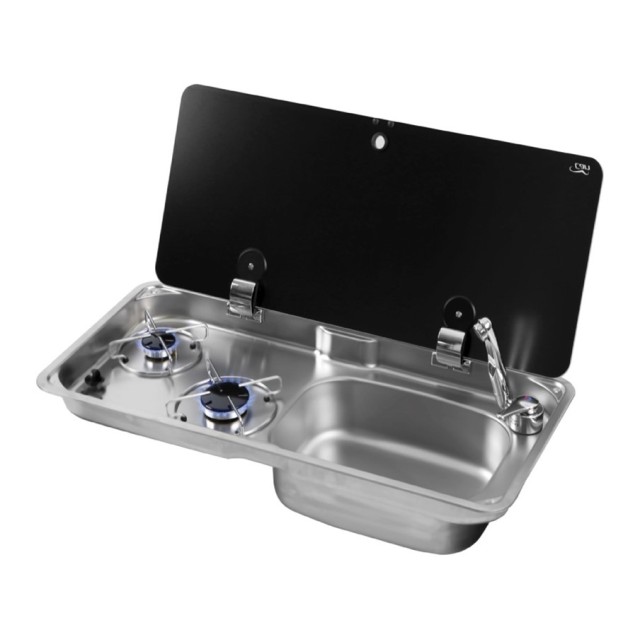 Can Fl1770 Çift Gözlü Ocak Evye Kombinasyonu Sifon Dahil Musluk Hariç (10007)