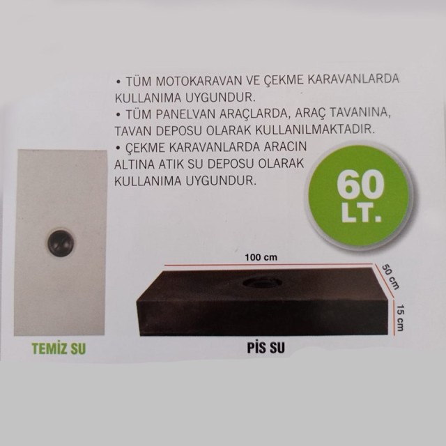 Karavan Su Deposu 60 Lt Temiz Su  Beyaz (32004)