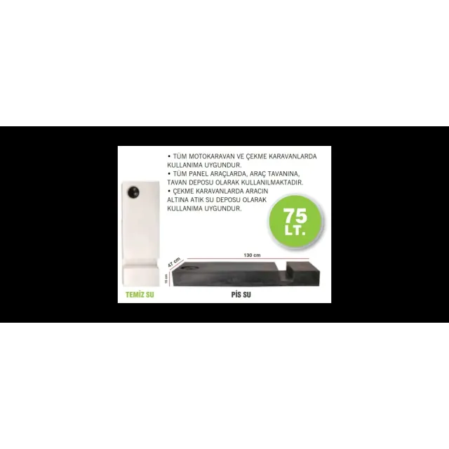 Karavan Su Deposu 75 Lt Temiz Su  Beyaz (32006)