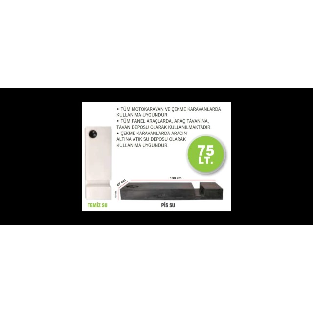 Karavan Su Deposu 75 Lt Temiz Su  Beyaz (32006)