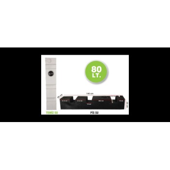 Karavan Su Deposu 80 Lt Temiz Su  Beyaz (32008)