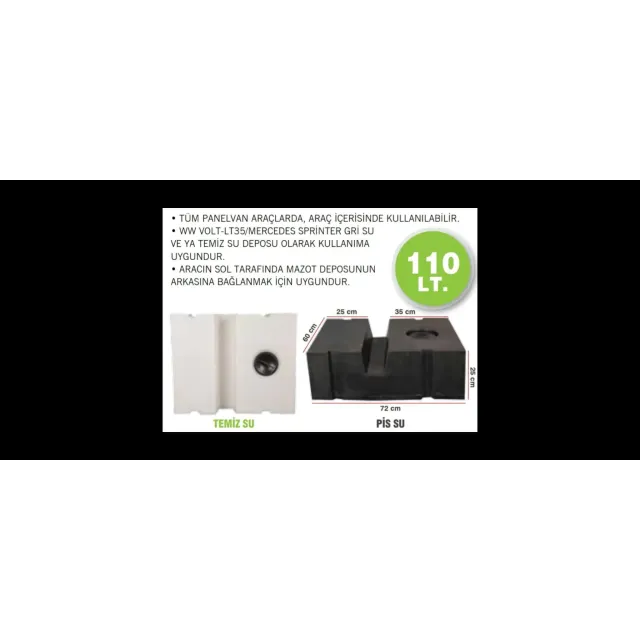 Karavan Su Deposu 110 Lt Temiz Su  Beyaz (32016)