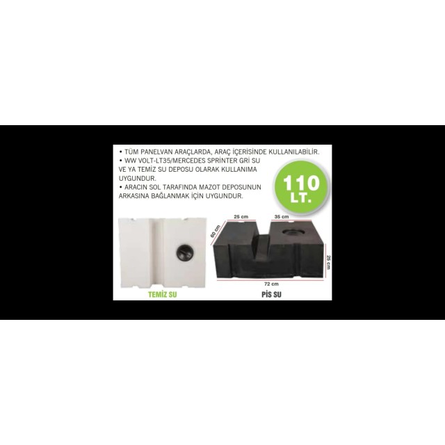 Karavan Su Deposu 110 Lt Temiz Su  Beyaz (32016)