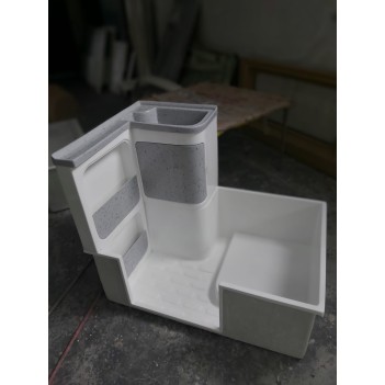 Banyo Duş Teknesi Dolap Lavabo Dahil Gri 75 X 110 (25001g)