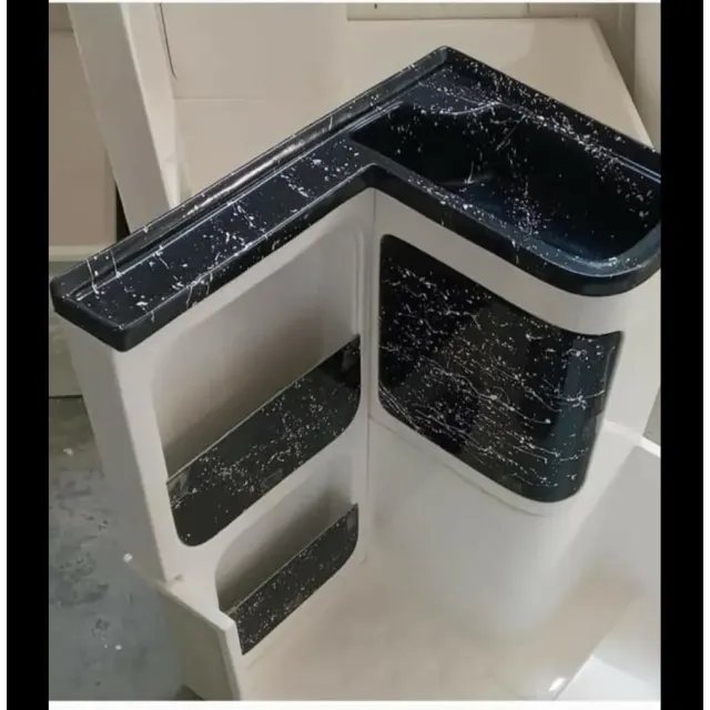 Banyo Duş Teknesi Dolap Lavabo Dahil Siyah 75 X 110 (25001s)