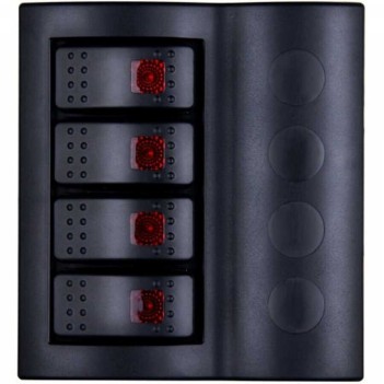 4 Lü Bfy Otomatik Sigortalı Ve Işıklı Switch Panel Siyah Butonlu (7010)