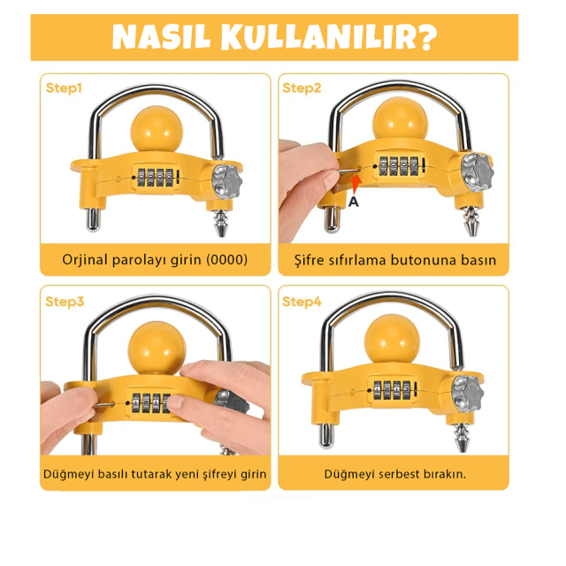 Suga Şifreli Universal Kaplin Güvenlik Kilidi (y15001)