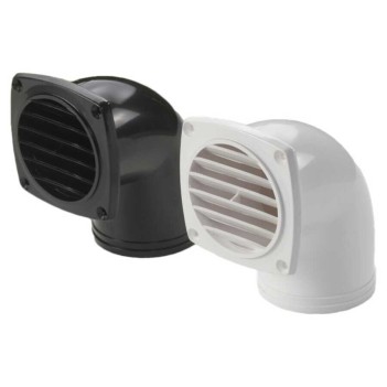 Dirsekli Menfez Plastik. Ø76mm Siyah (8011)