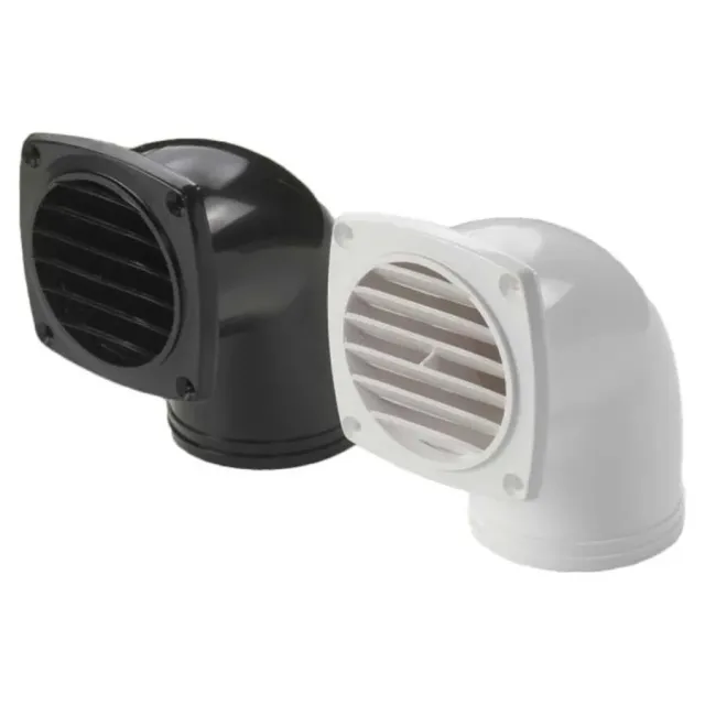 Dirsekli Menfez Plastik. Ø76mm Siyah (8011)