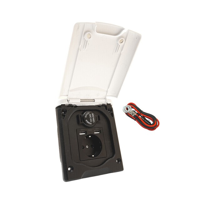 Babarvy Kapaklı Karavan 220v, Usb, Çakmaklık Çıkışı Priz (27021)