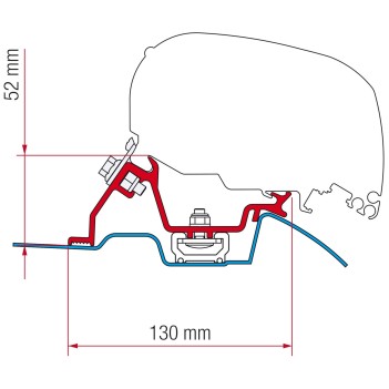 Fiamma Tente Tavan Montaj Braketi Carfter Sprinter 2006 Sonrası F-80 (23030)