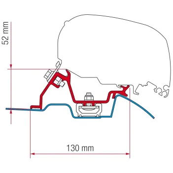 Fiamma Tente Tavan Montaj Braketi Carfter Sprinter 2006 Sonrası F-80 (23030)