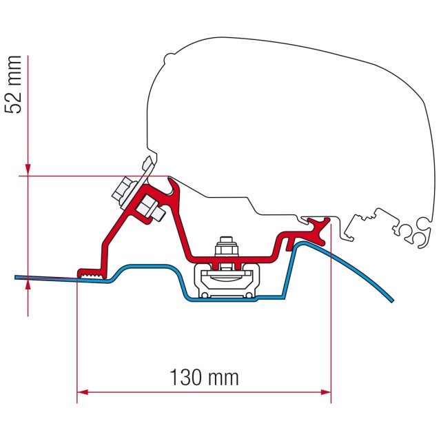 Fiamma Tente Tavan Montaj Braketi Carfter Sprinter 2006 Sonrası F-80 (23030)