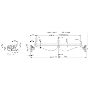 Knott 1050 Kg Torsiyonlu Aks Frenli Dingil 1400 Mm 4 Bijon (15017)