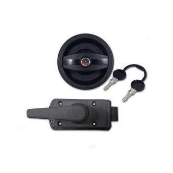 Karavan Kapı Kilidi  Siyah Dairesel Sağ Açılır Kapılara Uyumlu (9020)