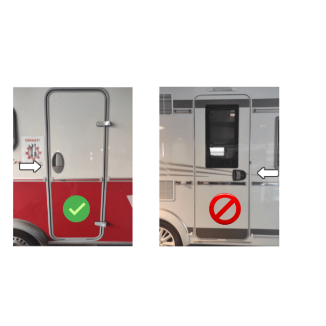 Karavan Kapı Kilidi  Siyah Dairesel Sağ Açılır Kapılara Uyumlu (9020)