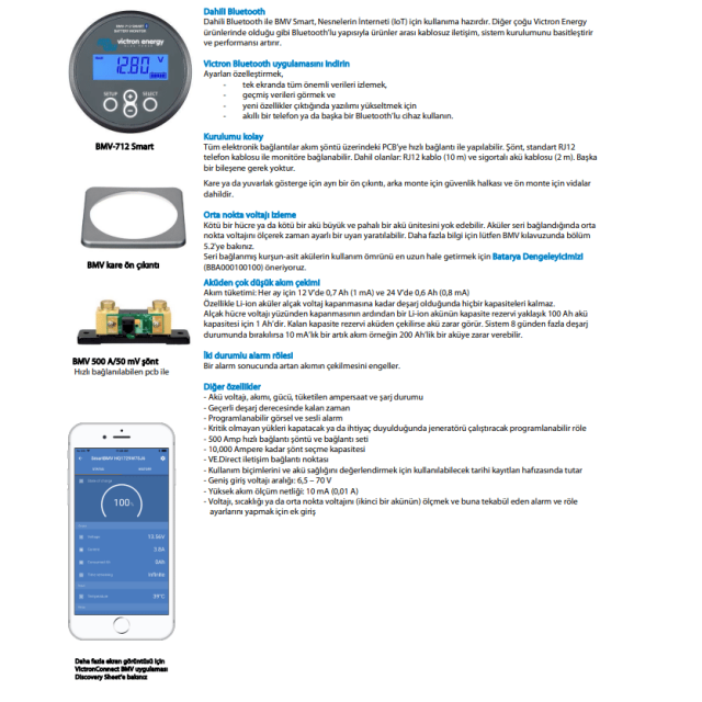 Victron Bmv 712 Karavan Akü İzleme Monitörü & Shunt (19020)