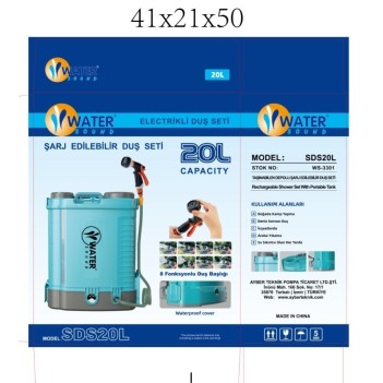 20 Lt Kapasiteli Şarj Edilebilir Dış Duş Seti 12 Volt (2032)