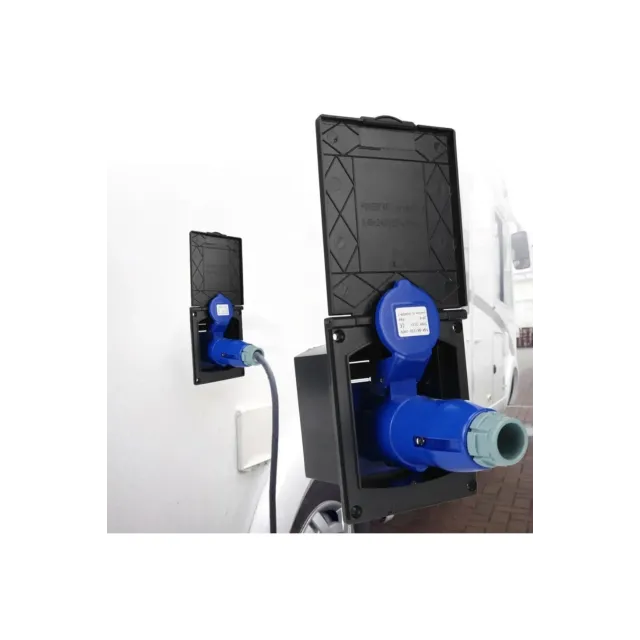 Karavan Dış Elektrik Girişi Seti  220v Su Geçirmez Siyah (6027s)