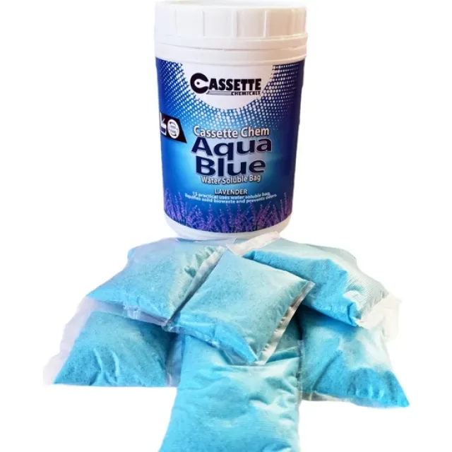 Cassette Chemıcals Karavan Tekne Tuvalet Kimyasalı Aqua Blue Suda Çözünebilir Paket Kasetli Portatif Tuvalet Atık Parçalayıcı Koku Giderici (5031)