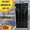 Suneco 245 W Half Cut Watt Monokristal Solar Güneş Paneli A Sınıf 12 Volt (19004)