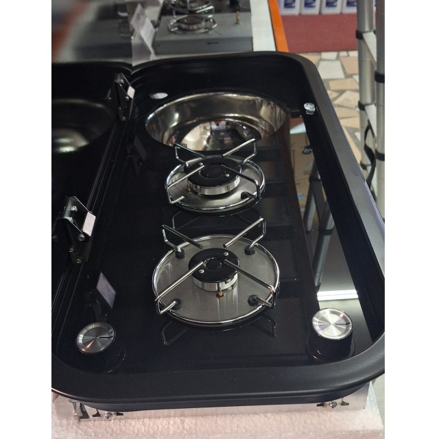 Karavan Univercal Kombinasyon İkili Ocak Evyeli  76x36.5 Cm (11017b)