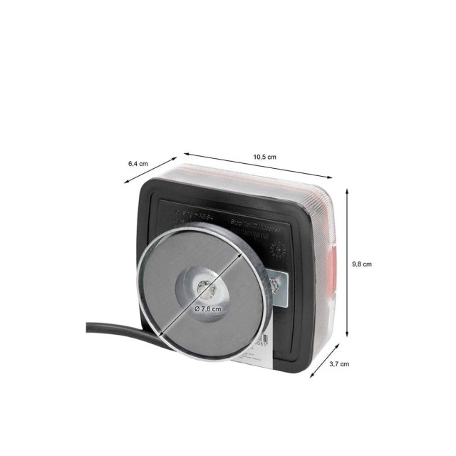 Mıknatıslı Led Römork Stop Lambası Seti 7 Pin Soketli 12v (17035)