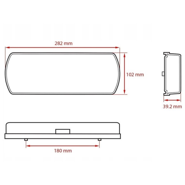 Römork Ve Karavan Led Stop Lambası 12 Volt 10 X 28 Cm (17038)