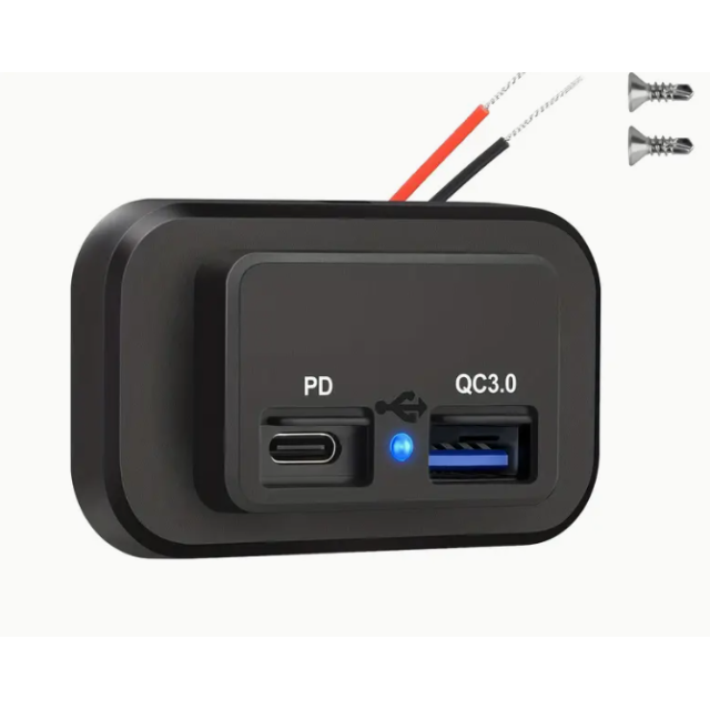 Usb Soketi Çift Hızlı Şarj Pd3.0 Tip-c (usb (7019a)