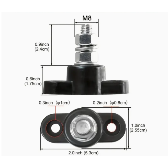 Bara M8 Metal Batarya Kablo Terminalleri, 36v Çift (7036)