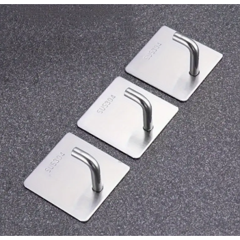 Duvar Askısı  Dayanıklı Paslanmaz Çelik Yapışkanlı 3 Adet (17023a)