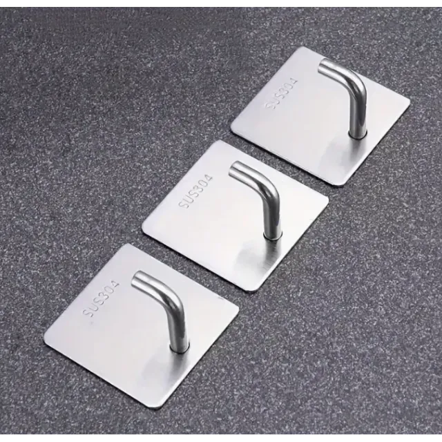 Duvar Askısı  Dayanıklı Paslanmaz Çelik Yapışkanlı 3 Adet (17023a)