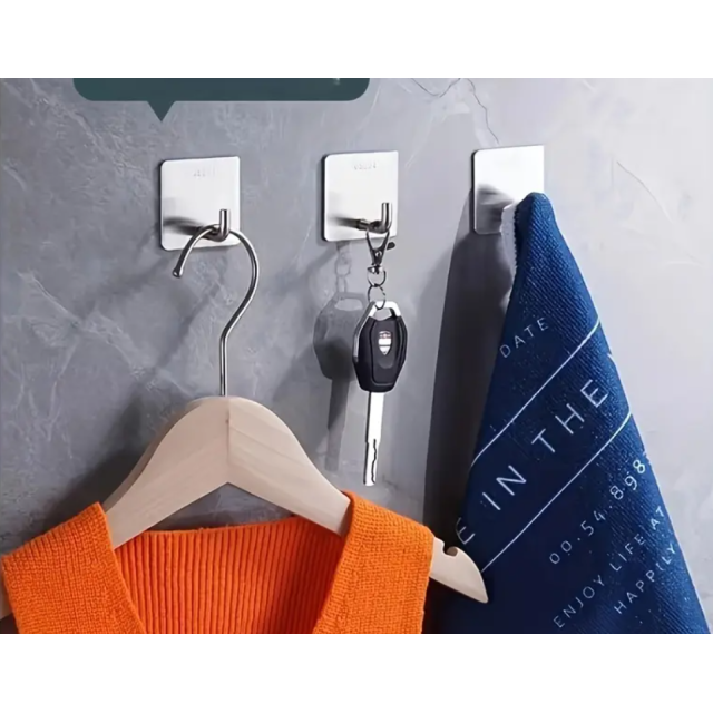 Duvar Askısı  Dayanıklı Paslanmaz Çelik Yapışkanlı 3 Adet (17023a)