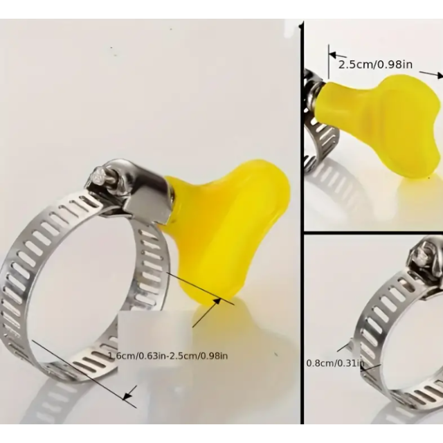 Paslanmaz Çelik Hortum Kelepçeleri Sarı Plastik Saplı (28015)