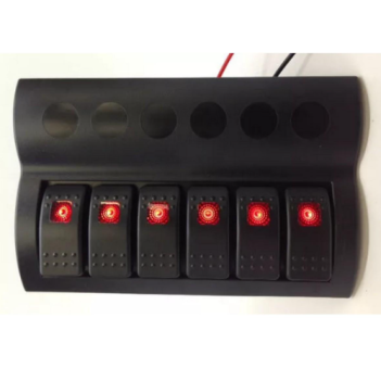 Bfy Otomatik Sigortalı Ve Işıklı Switch Panel 6 Lı Siyah Butonlu (7011)