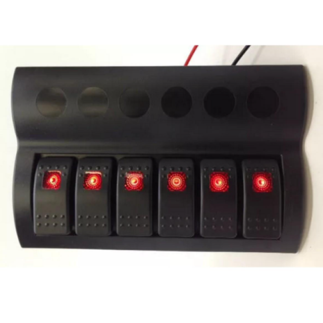 Bfy Otomatik Sigortalı Ve Işıklı Switch Panel 6 Lı Siyah Butonlu (7011)