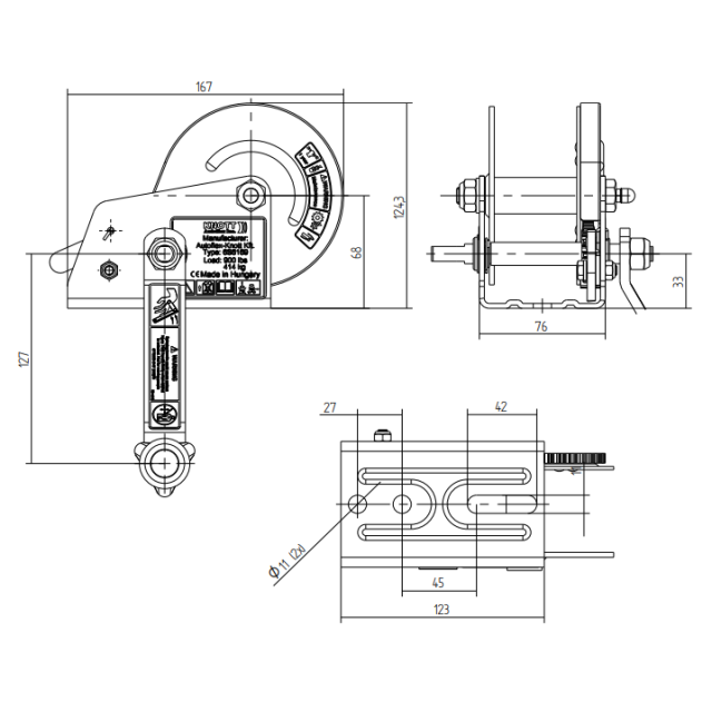 Knott 414 Kg Kollu Kayış Halatlı El Vinci (17025a)