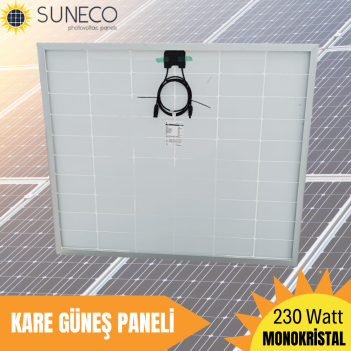 Suneco 230 Watt Half Cut Monokristal Solar Kare Güneş Paneli (19003a)