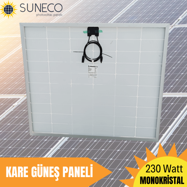 Suneco 230 Watt Half Cut Monokristal Solar Kare Güneş Paneli (19003a)
