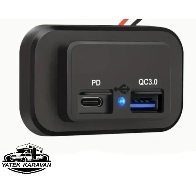 Usb Soketi Çift Hızlı Şarj Pd3.0 Tip-c (usb (7019a)